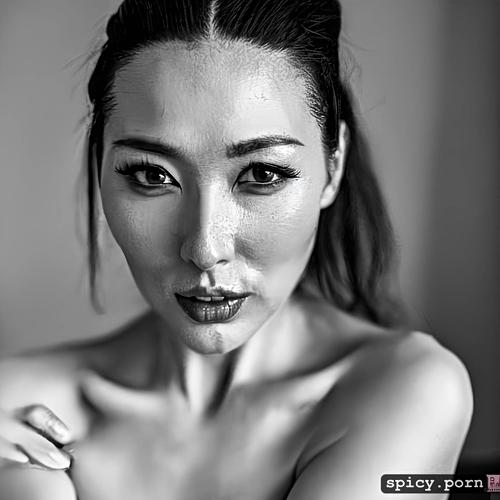 full nude body, very detailed face, 35 yo, north korean, amateur style