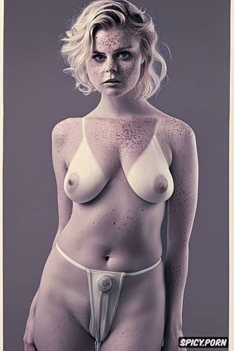 sci fi background, highres, rose mciverl, saggy breasts, exposed erect nipples