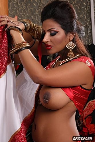hairy pussy, bridal makeup, red lipstick, typical indian hairy armpits