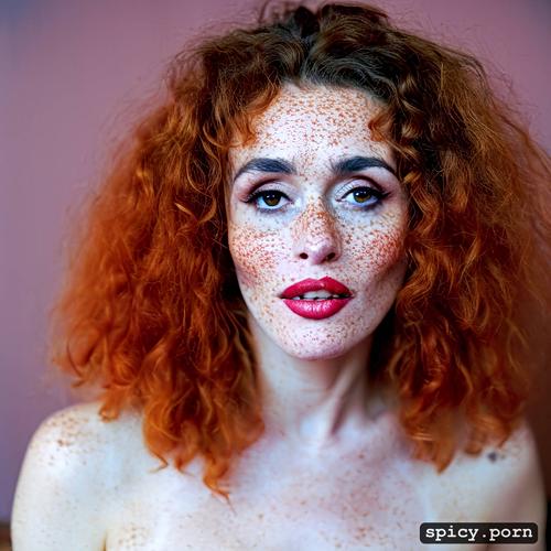 1970 s pornstar, freckles, masterpiece, dramatic, exposed erect nipples