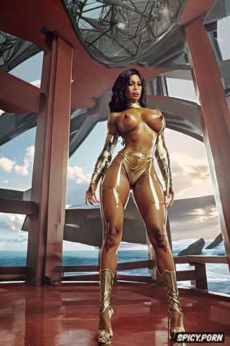 masterpiece vixen, dark skin, ultra dark skin, black filipino wonder woman