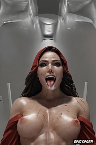 scarlet witch hypnotized, drool, detailed hands, six pack abs