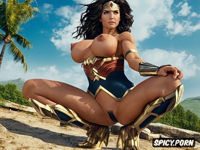 centered, busty wonder woman, enormous swollen tits, high resolution