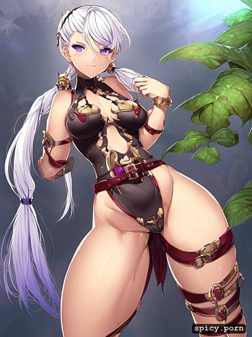 pigtail, white hair, silk, 91tdnepcwrer, chastity belt, hy1ac9ok2rqr