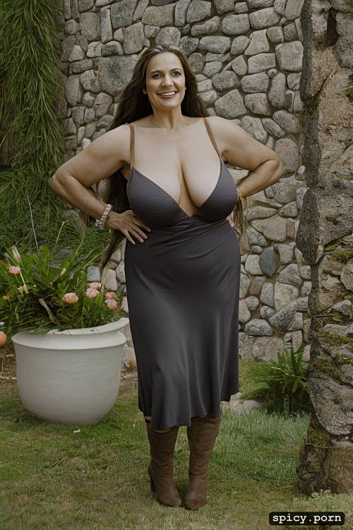 giant natural tits, 63 yo, perfect full body, perfect beautiful smiling face