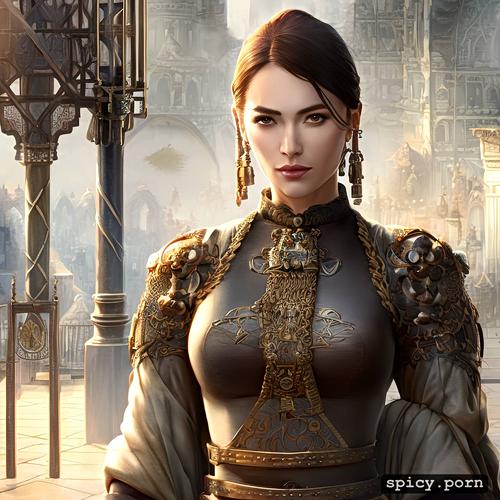 medieval golens, temples, beautiful face, kung fu, concept art