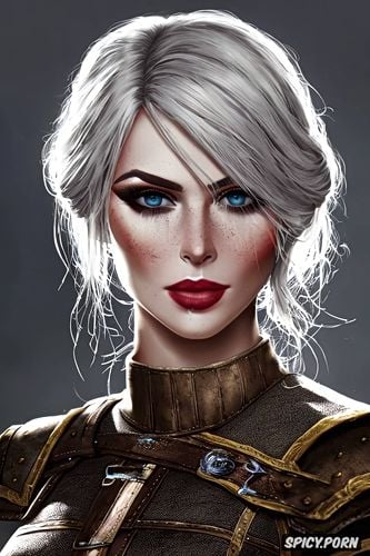 ultra detailed, k shot on canon dslr, ciri the witcher tight outfit beautiful face masterpiece