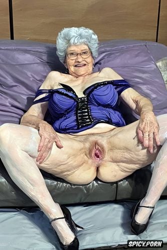 upskirt very realistyc nude pussy, the very old fat grandmother skirt has nude pussy under her skirt