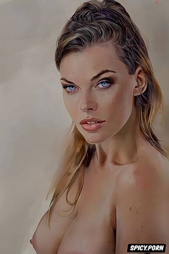 detailed eyes, intense look, stunning face, saggy tits, portrait