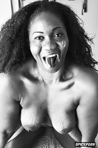 african, hairy pussy, cum on tits, ugly face, naked, perfect anatomy