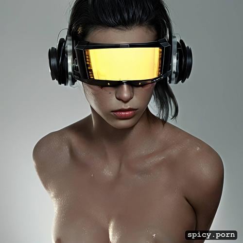 wearing clear cyberpunk goggles1 9, no makeup, highly detailed1 4