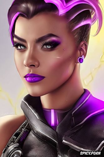 sombra overwatch portrait beautiful face masterpiece, k shot on canon dslr