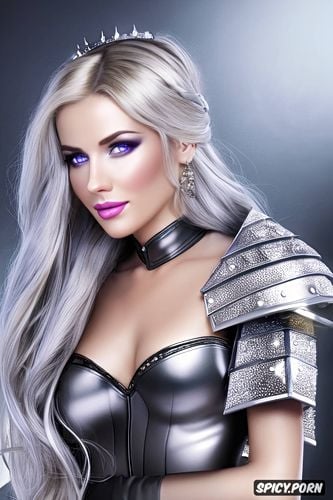 wearing tight black leather armor, female knight, small firm perfect natural tits