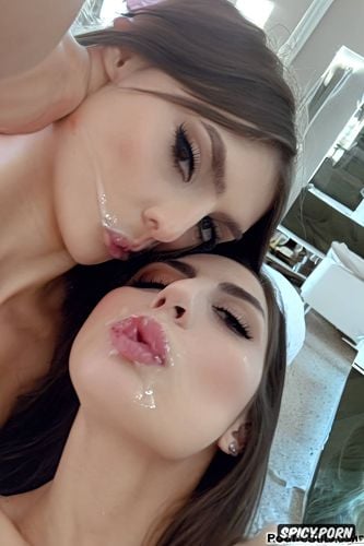 cum dripping down face, real selfie of a cute italian teen girlfriend sucking a giant dick