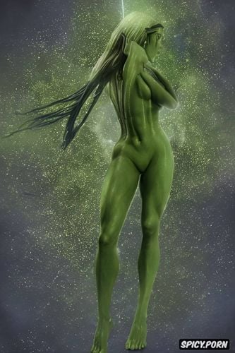 kinky little slut type, fairy wings, slutty and sultry, green and blue skin complexion