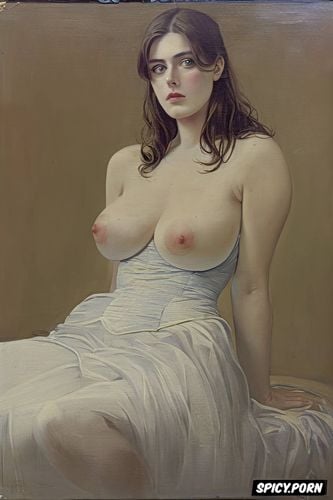 flat chested, pink nipples, millie brady, paul peter rubens oil painting