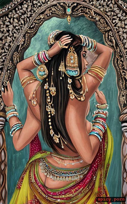 doggy style, style v3, indian woman, very complex details, big round ass