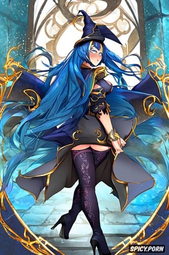 elaborate character design, pastel midnight blue black hair