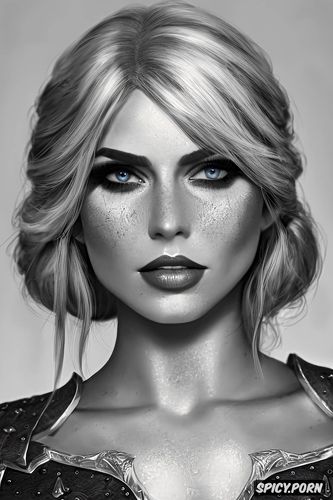 ultra realistic, k shot on canon dslr, ultra detailed, ciri the witcher wearing armor beautiful face full lips milf