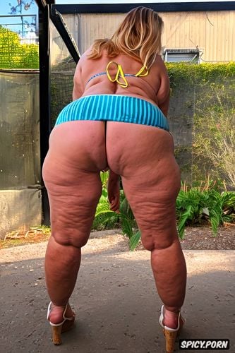 dimpled cellulite, her behavior fully a nasty, posture exaggerated to expose her ruined anus