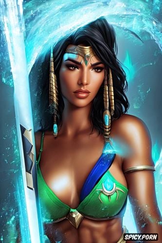 abs, masterpiece, ultra realistic, pharah overwatch female fantasy mage flowing mage robes magic beautiful face portrait muscles