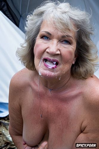 tremendous splash of sperm in the mouth, visible nipples, highres