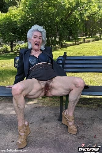 spread legs detailed hairy ass pussy dirty hobo smelling granny sit on bench outside detailed masturbation strongest orgasm ever open mouth