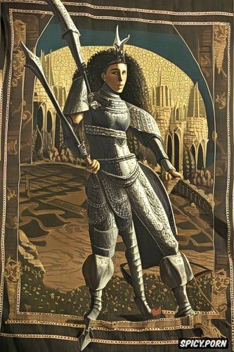 knight, paolo uccello oil painting, bit graphics, medieval textile art