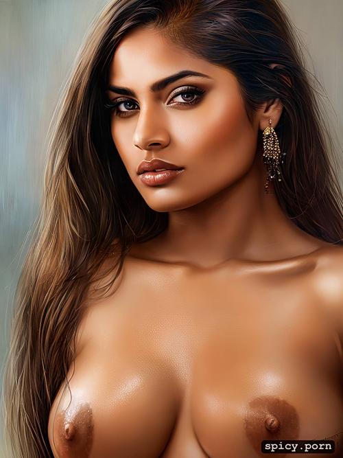 indian female, bly hair, selfie, big boobs, cute face, muscular body