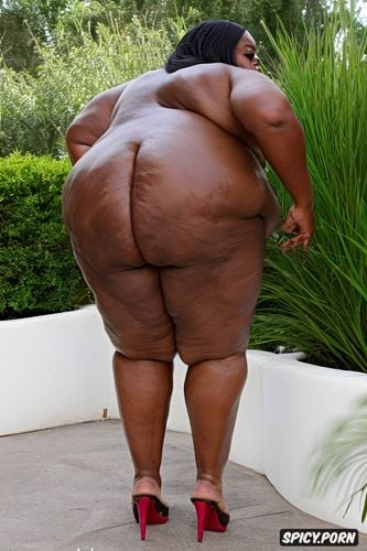 ssbbw, african, enormous round ass, pear shaped body, oily skin