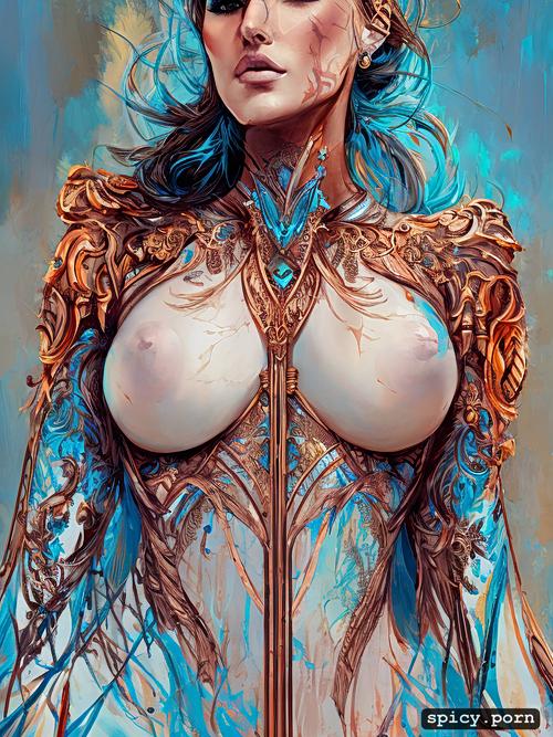 strong warrior princess, precise lineart, carne griffiths, highly detailed