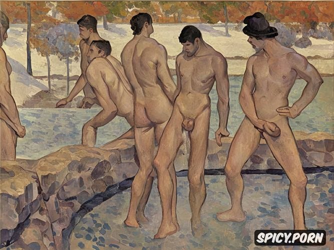 fit gay men with athletic bodies, paul cézanne, nude males black and white