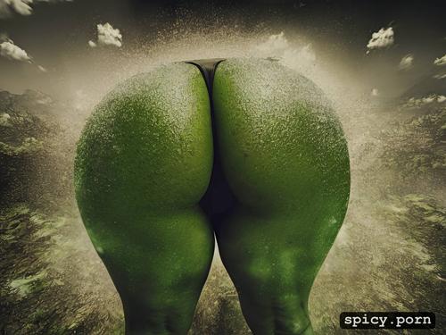 naked, firm round ass, she hulk, view from behind