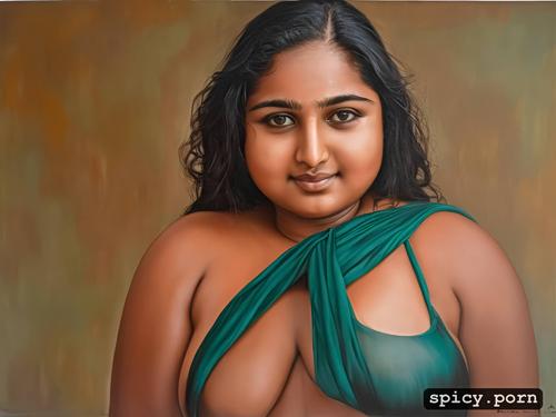 perfect face, age 28, indian, small face chubby woman