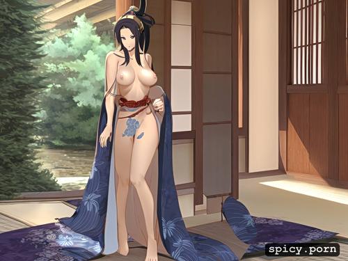 cute, samurai woman, naked, anime, dick inside her