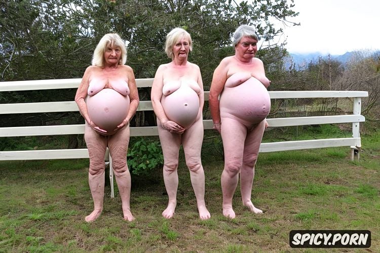 bathing, americans blondes ethnicity, image of four cute americans blondes naked granny women