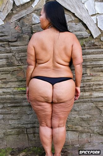 ssbbw, rear view, naked, big square shaped ass, perfect face