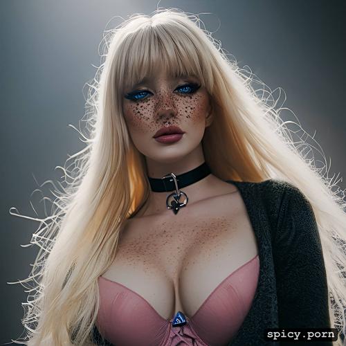 pink pussy, long straight hair, heart eyes, center face, huge boobs