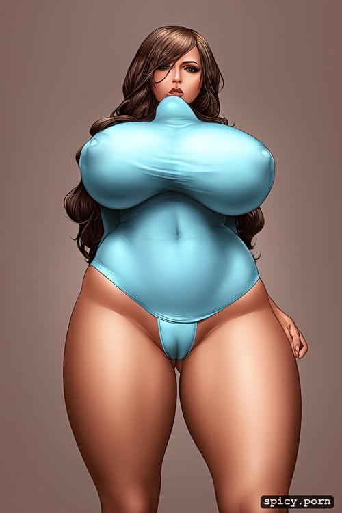 solid background color, enormously huge sagging breast, beautiful color scheme