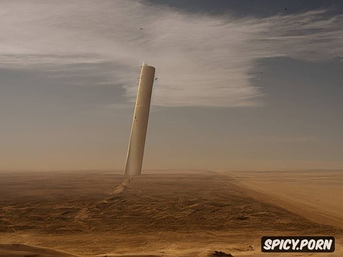 abandoned buildings in the background covered in sand, mad max landscape