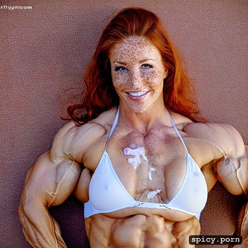 defined abs1 8, sweaty bosom1 2, only women, freckles on nose1 4