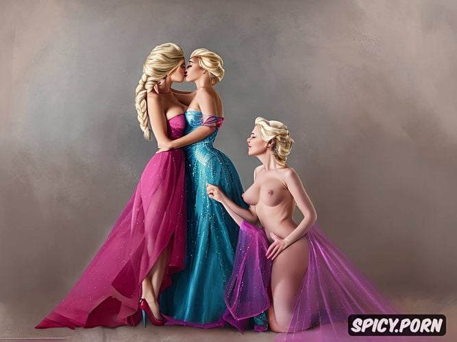 disney frozen, elsa highly aroused, intricate, with pink perky nipples