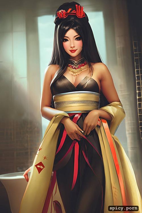 large tits, dark hair, medium shot, indian, long hair, asian lady