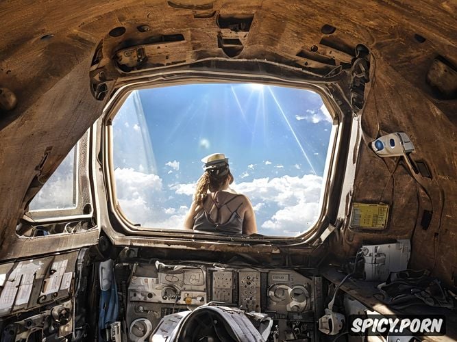 abandoned helicopter cabin, cellulite, pilot chair, loose skin american apache helicopter