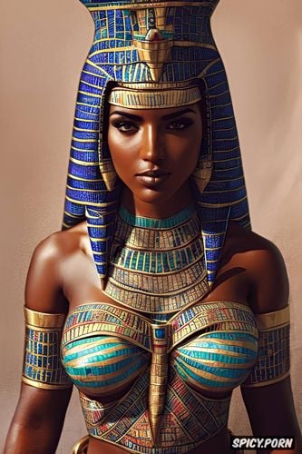 tits out, muscles, femal pharaoh ancient egypt egyptian pyramids pharoah crown beautiful face topless