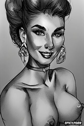 high resolution, detailed, audrey hepburn, big tits, sketch