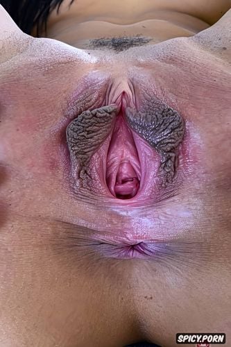 detailed moist labia, aesthetically perfect, facing the viewer