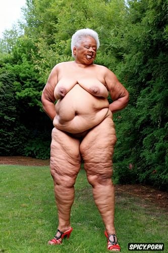 granny, ssbbw, standing, naked, black, busty, fat, no clothes cellulite ssbbw obese body belly