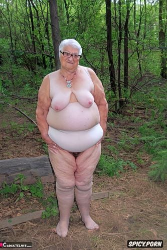 poorly dressed, plumper, 90 years, huge saggy tits, barefoots