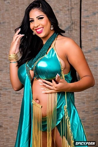 traditional piece belly dance costume, huge natural boobs, gorgeous voluptuous belly dancer